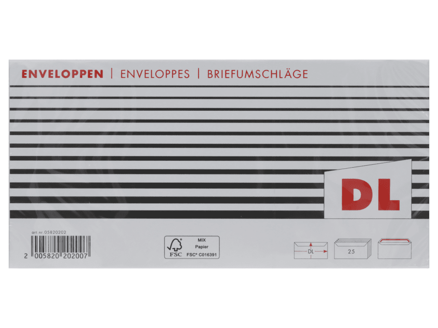 25 enveloppes DL - Wibra