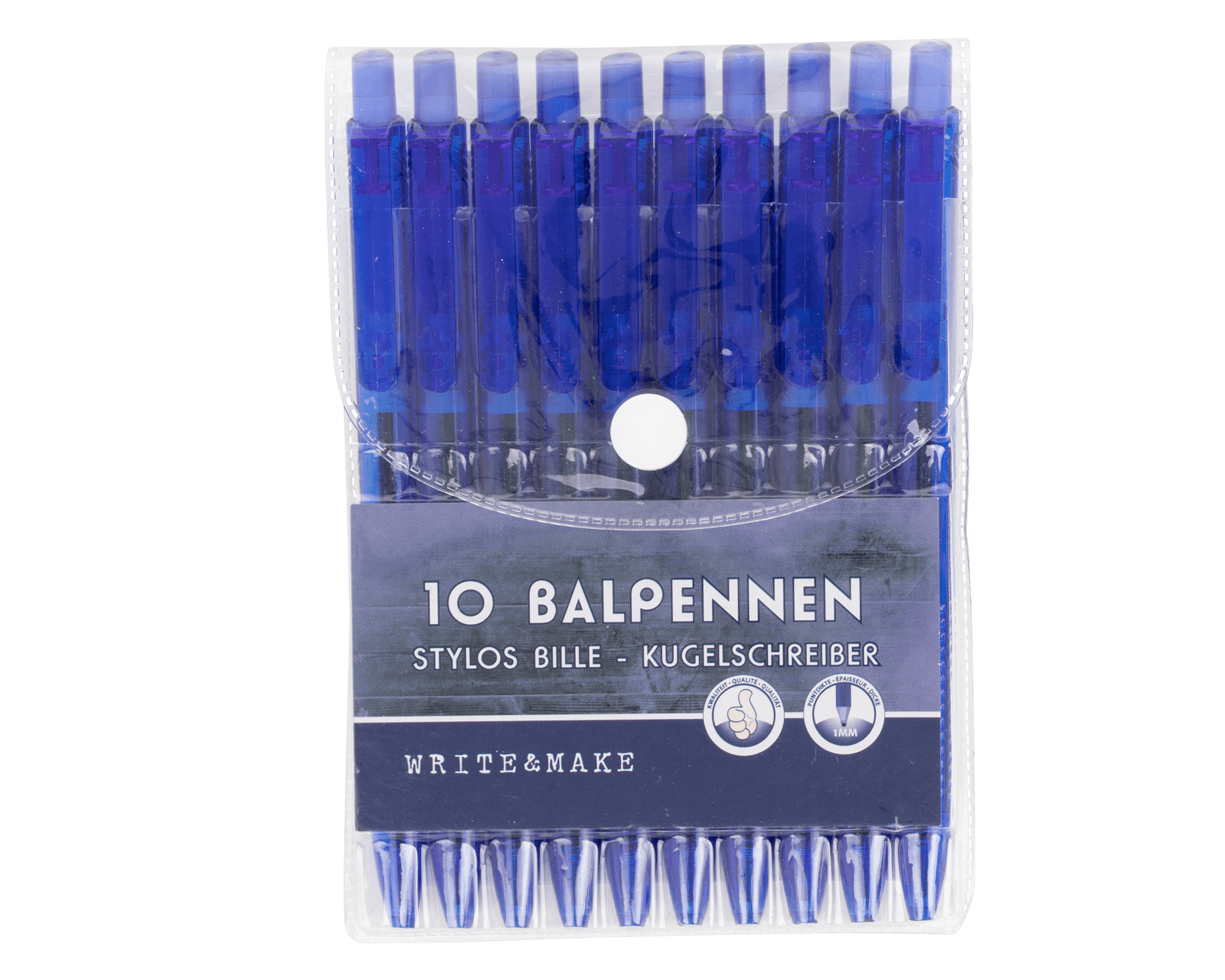 Balpennen – 10 stuks – blauw - Wibra
