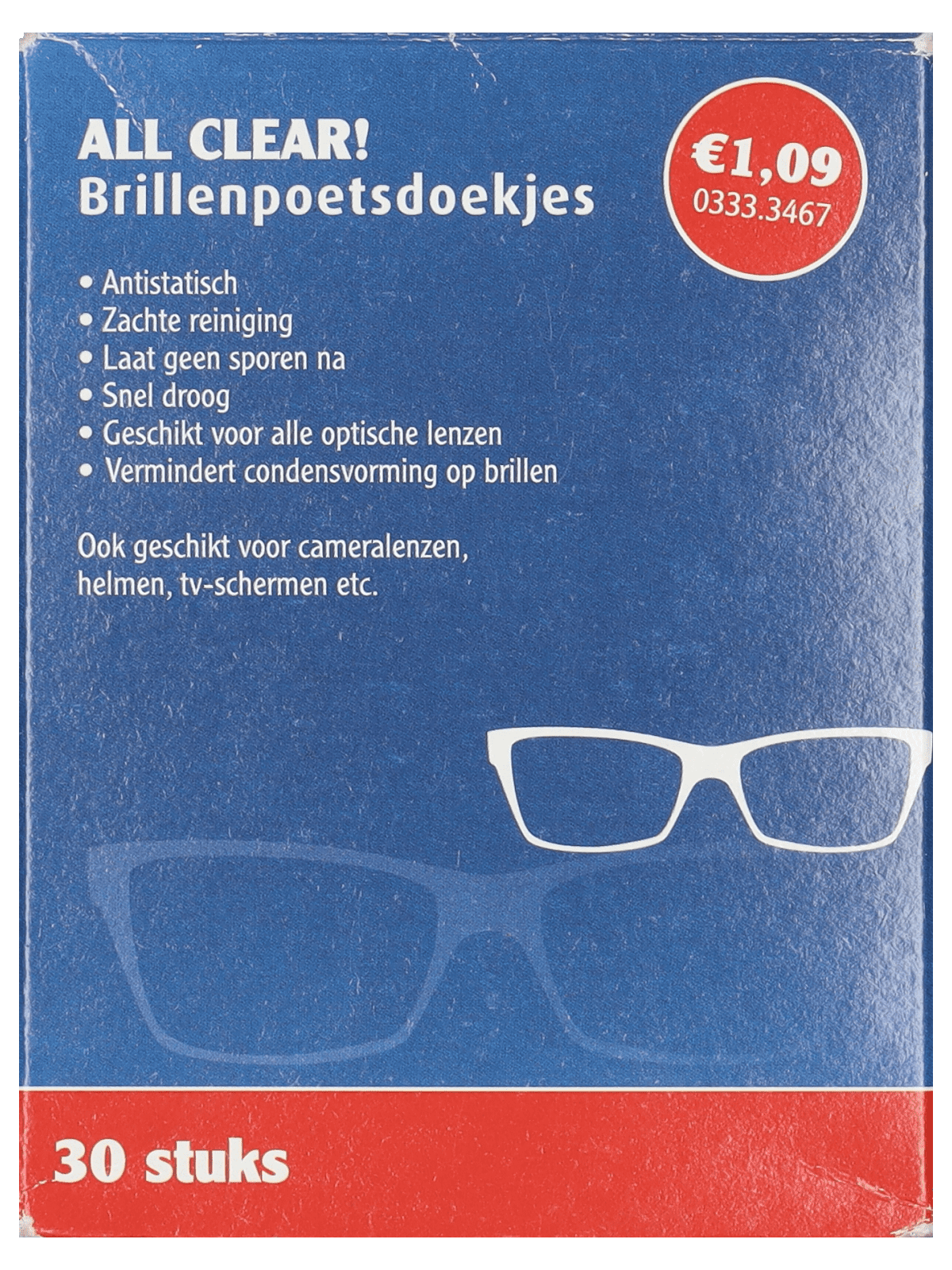 Linettes nettoyantes lunettes 30 pièces - Wibra