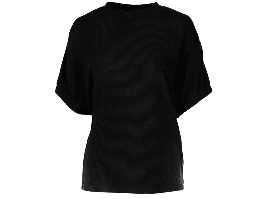T-shirt manches chics – grande taille – noir, 46/48 - Wibra