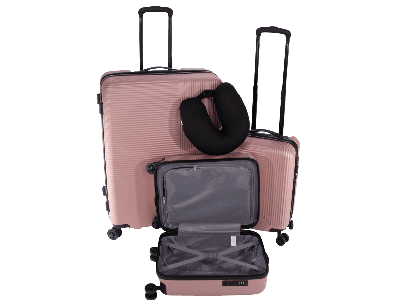 Set de bagages 3 éléments rose - Wibra