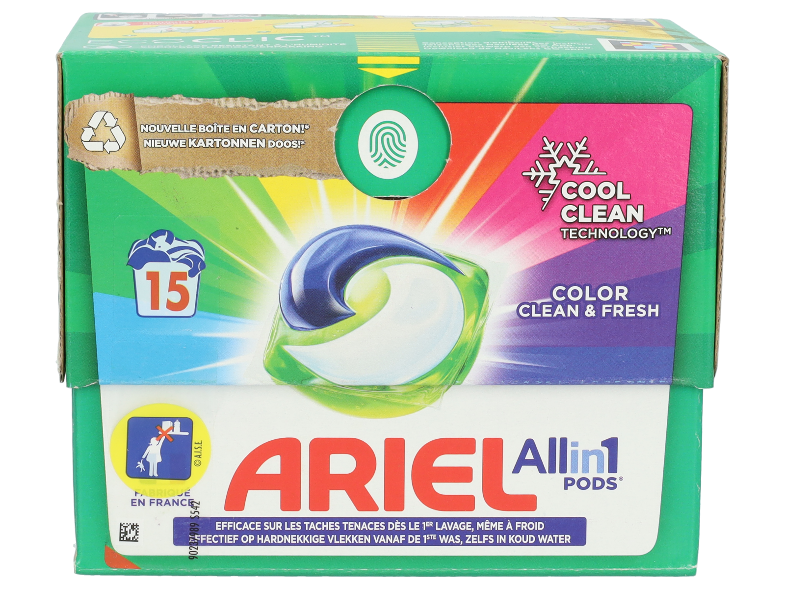 Ariel all-in-1 couleur lessive 15 capsules - Wibra