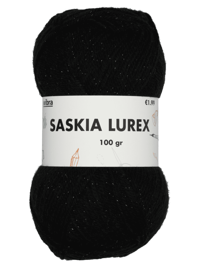 Saskia lurex fil à tricoter - noir - Wibra