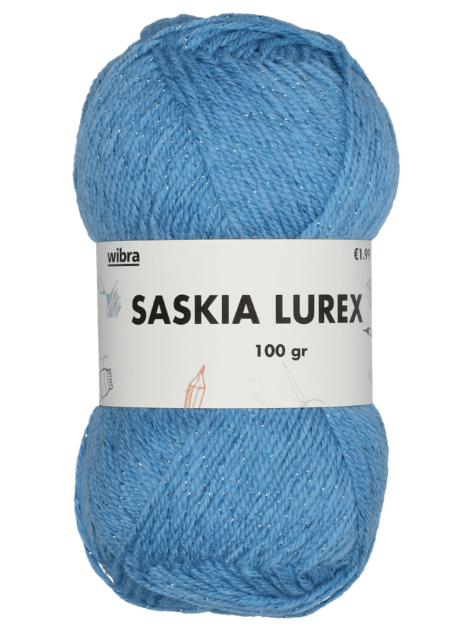 Saskia lurex fil à tricoter - bleu - Wibra